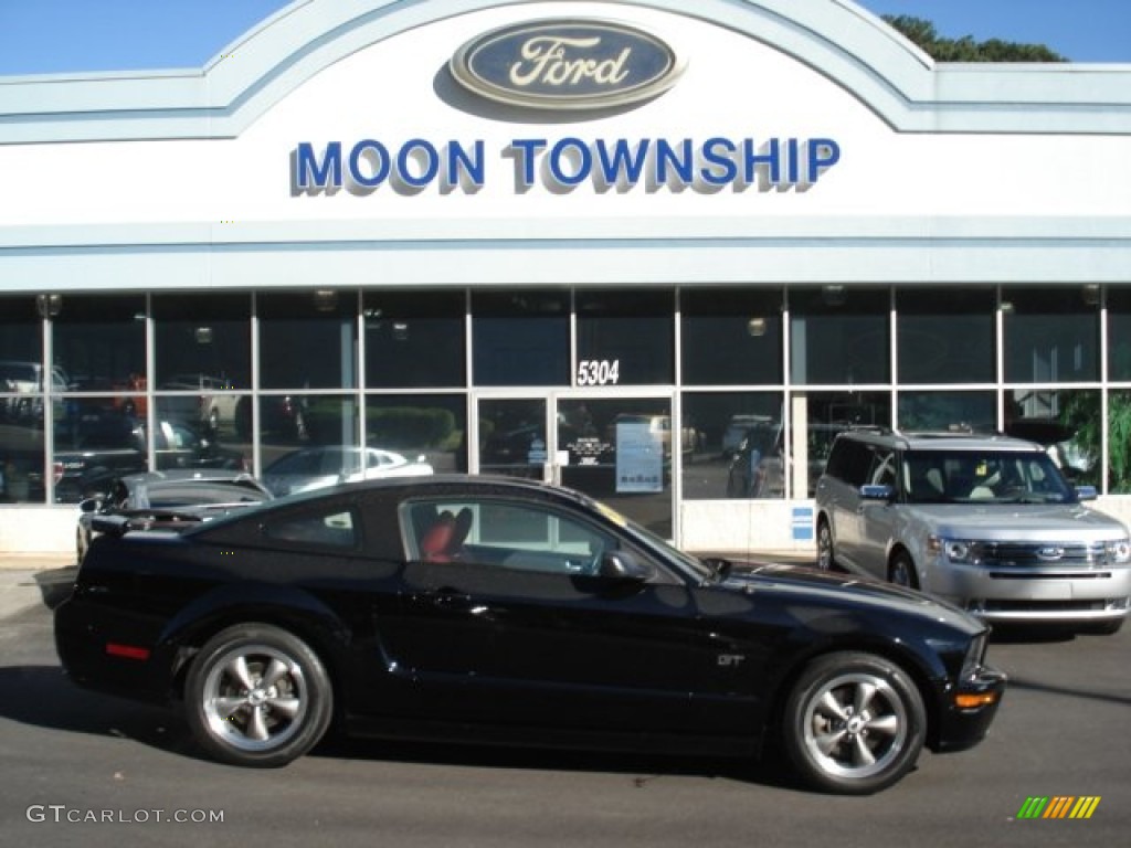 2005 Mustang GT Premium Coupe - Black / Red Leather photo #1