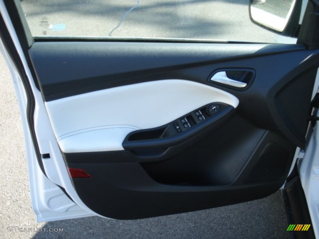 2013 Ford Focus Titanium Sedan Arctic White Door Panel Photo #71130914