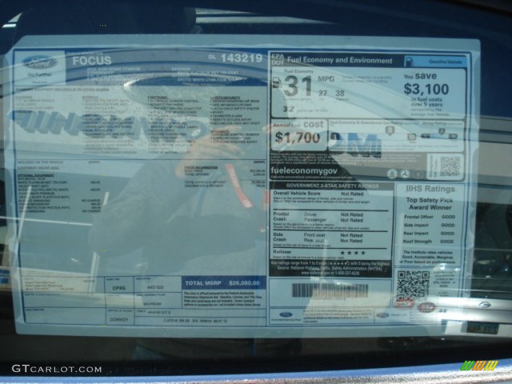 2013 Ford Focus Titanium Sedan Window Sticker Photo #71130935