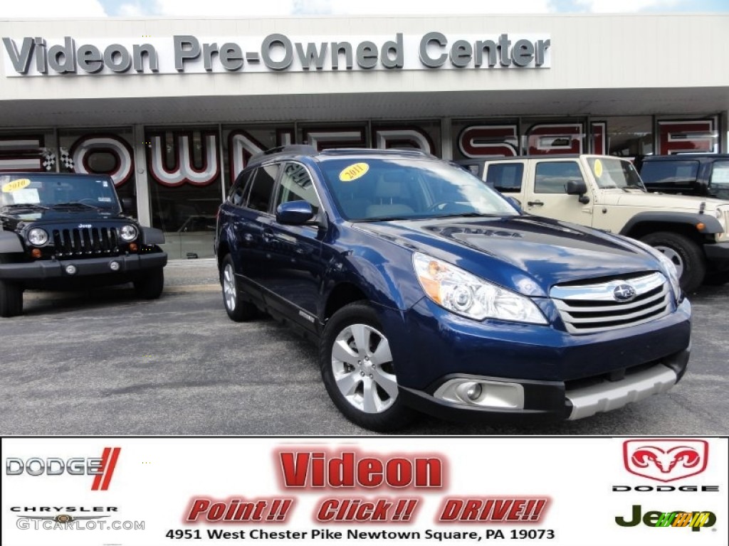 2011 Outback 3.6R Limited Wagon - Azurite Blue Pearl / Warm Ivory photo #1