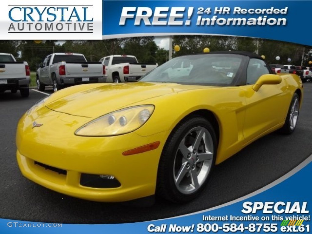 2006 Corvette Convertible - Velocity Yellow / Ebony Black photo #1