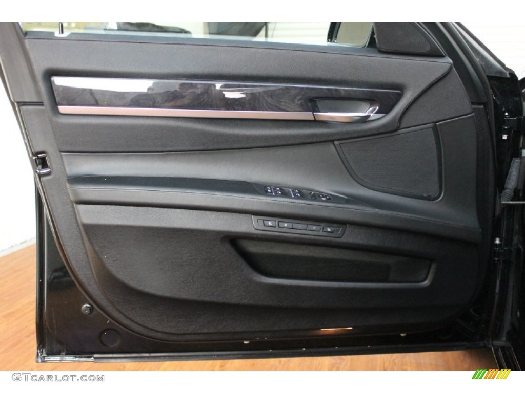 2009 BMW 7 Series 750Li Sedan Black Nappa Leather Door Panel Photo #71136693