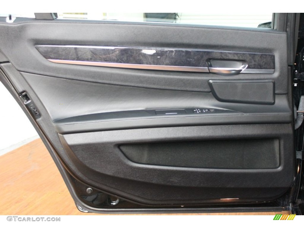 2009 BMW 7 Series 750Li Sedan Black Nappa Leather Door Panel Photo #71136711