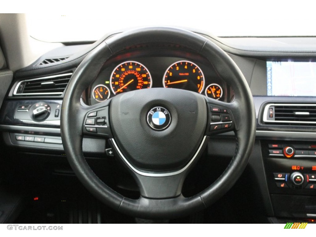 2009 BMW 7 Series 750Li Sedan Black Nappa Leather Steering Wheel Photo #71136858