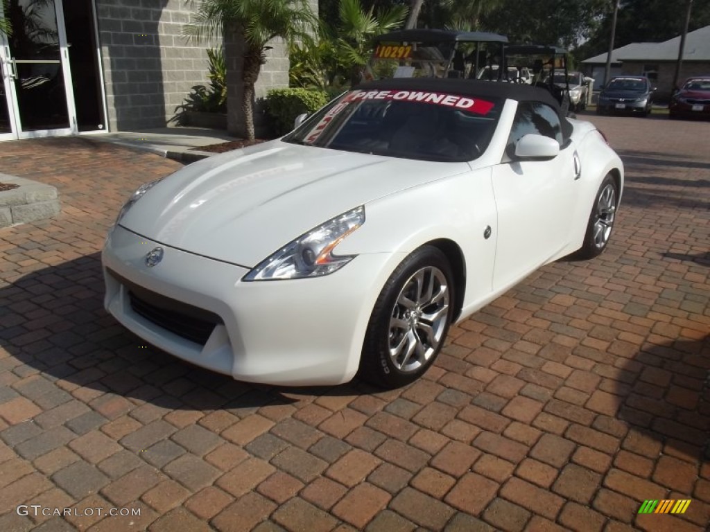 2010 370Z Touring Roadster - Pearl White / Gray Leather photo #1