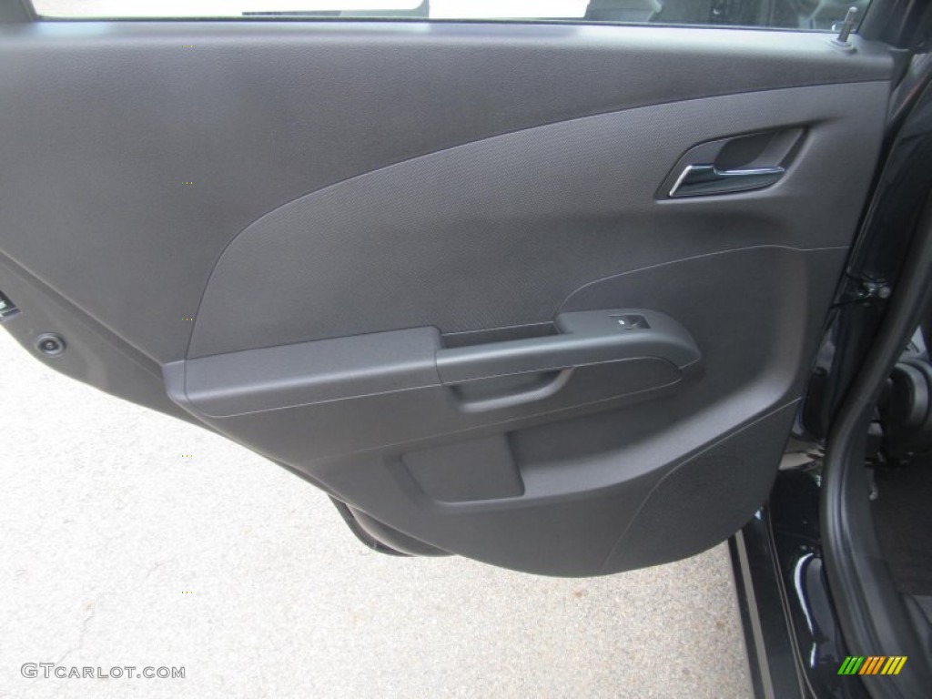 2013 Chevrolet Sonic LTZ Sedan Jet Black/Dark Titanium Door Panel Photo #71139020