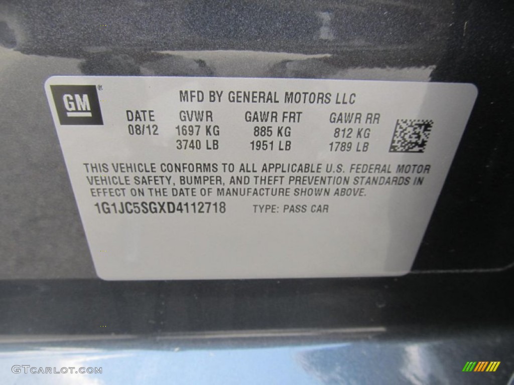 2013 Sonic LT Sedan - Cyber Gray Metallic / Dark Pewter/Dark Titanium photo #19