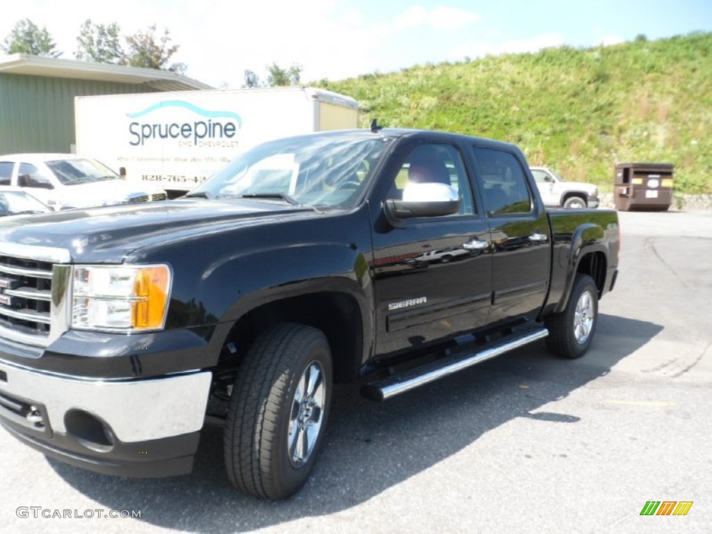 2013 Sierra 1500 SLE Crew Cab 4x4 - Onyx Black / Ebony photo #4