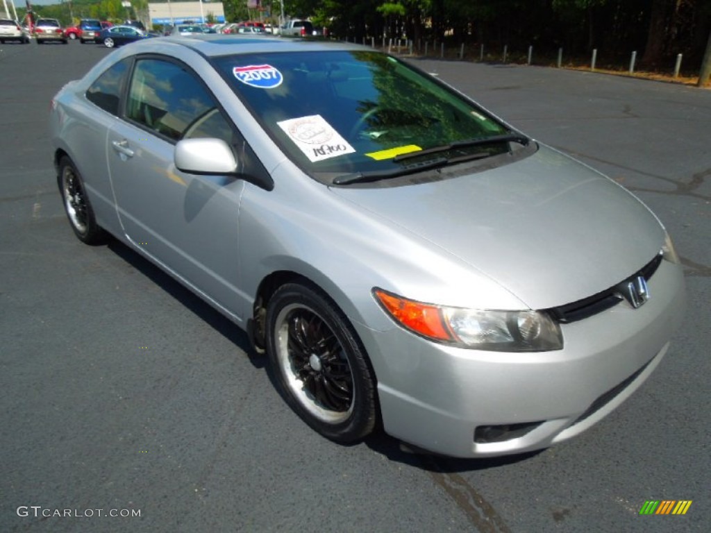 2007 Civic EX Coupe - Alabaster Silver Metallic / Black photo #1
