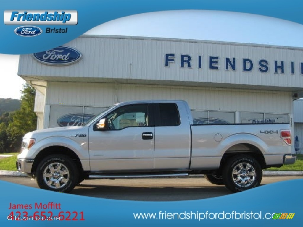 2012 F150 XLT SuperCab 4x4 - Ingot Silver Metallic / Steel Gray photo #1