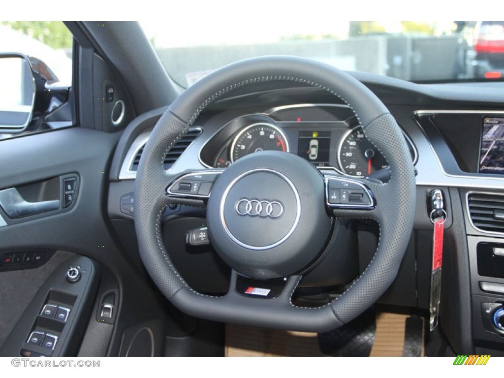 2013 Audi A4 2.0T quattro Sedan Black Steering Wheel Photo #71144274