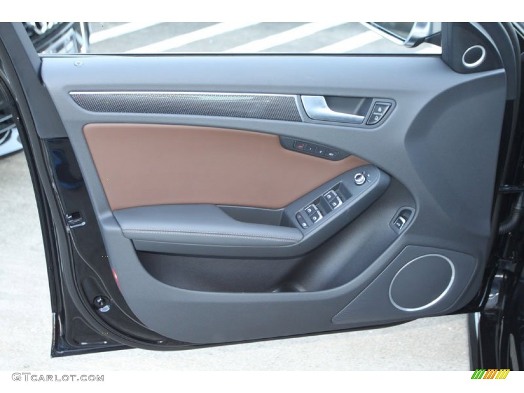 2013 Audi S4 3.0T quattro Sedan Black/Chestnut Brown Door Panel Photo #71144970