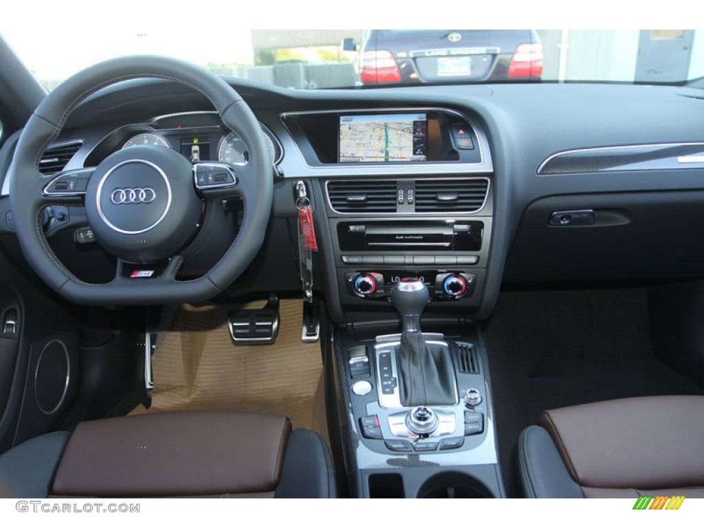 2013 Audi S4 3.0T quattro Sedan Black/Chestnut Brown Dashboard Photo #71145015