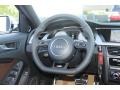 2013 Audi S4 Black/Chestnut Brown Interior Steering Wheel Photo
