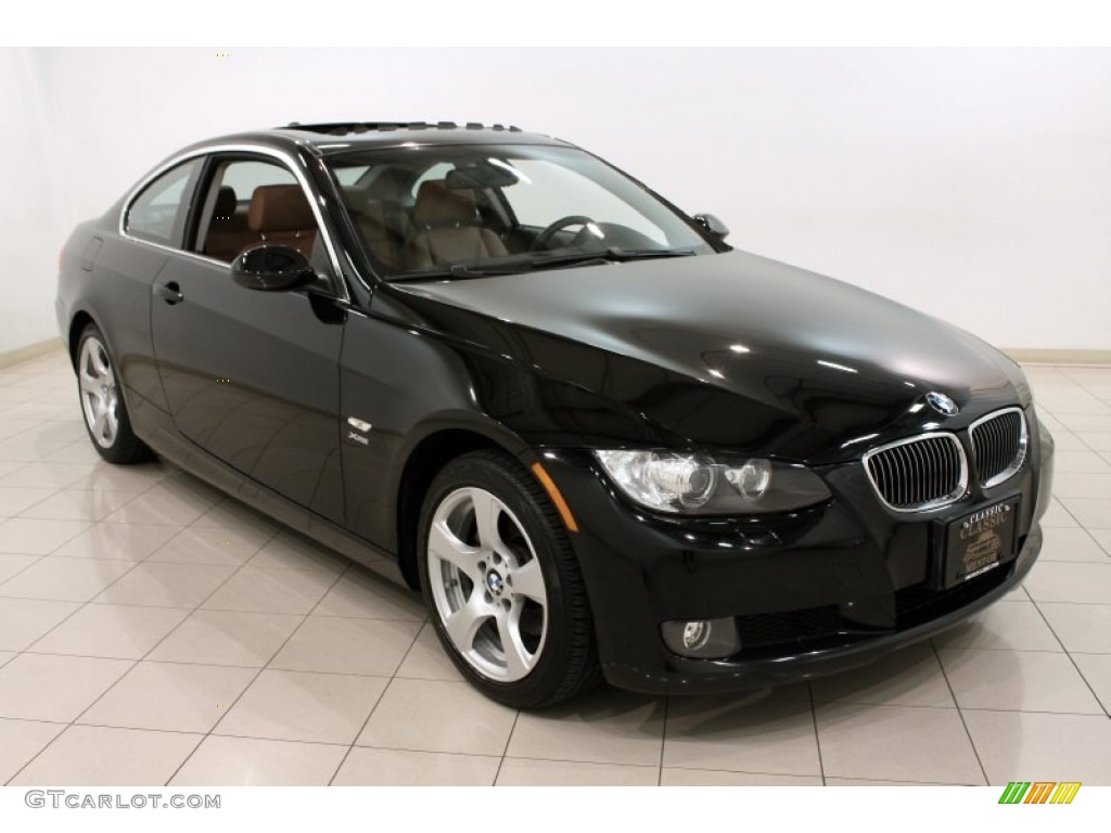 2009 3 Series 328xi Coupe - Jet Black / Saddle Brown Dakota Leather photo #1