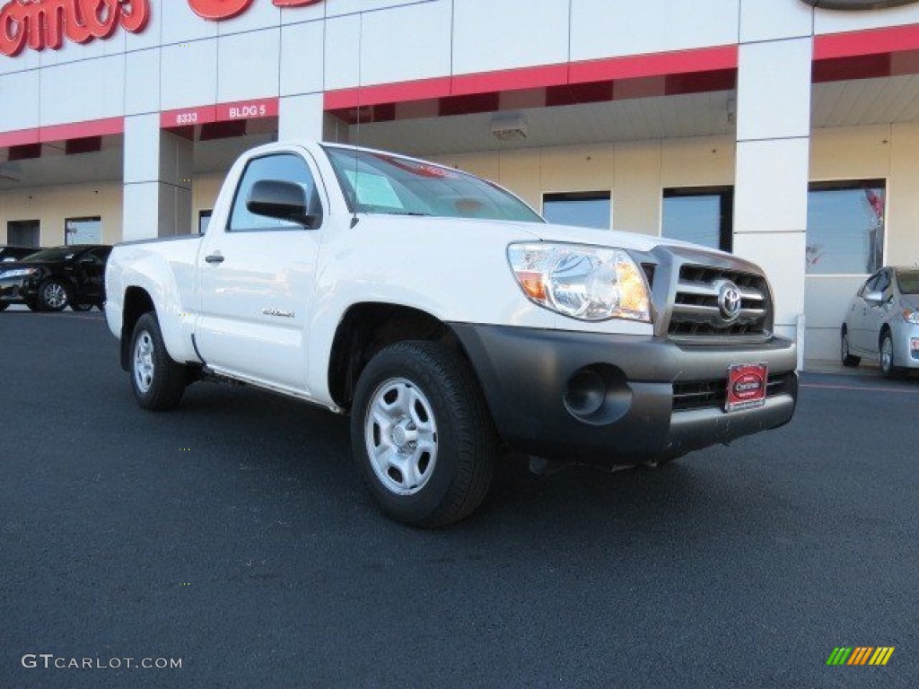 2010 Tacoma Regular Cab - Super White / Graphite photo #1