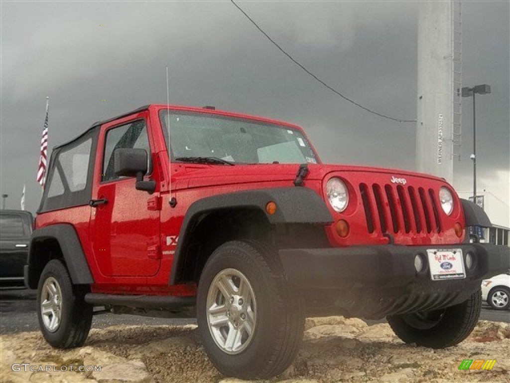 2009 Wrangler X 4x4 - Flame Red / Dark Slate Gray/Medium Slate Gray photo #1