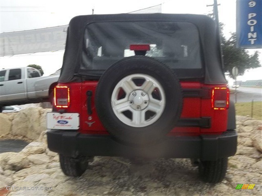 2009 Wrangler X 4x4 - Flame Red / Dark Slate Gray/Medium Slate Gray photo #4