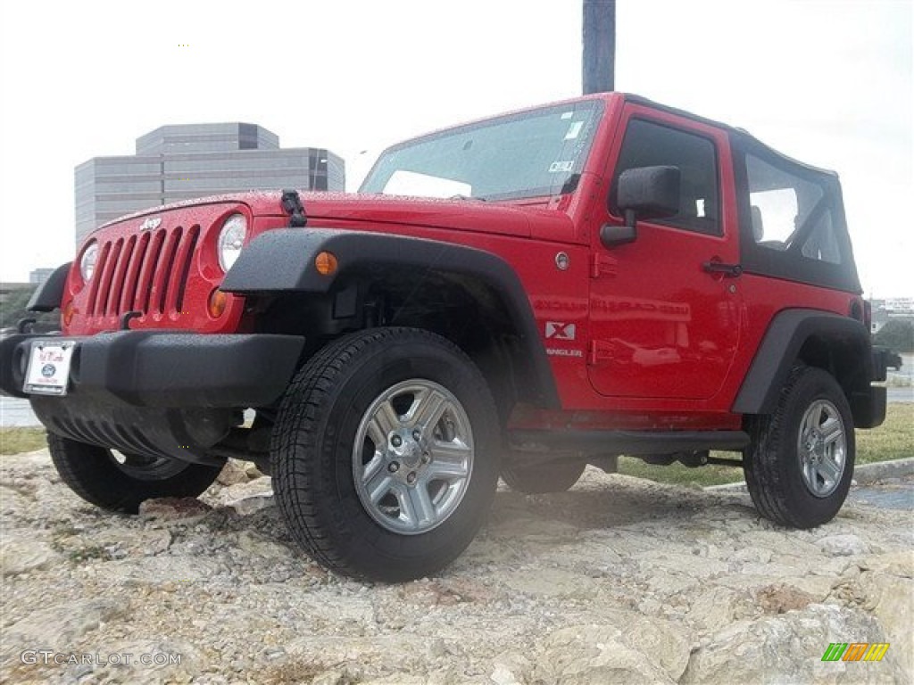2009 Wrangler X 4x4 - Flame Red / Dark Slate Gray/Medium Slate Gray photo #7