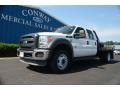 2011 Oxford White Ford F450 Super Duty XL Crew Cab 4x4 Flat Bed  photo #1