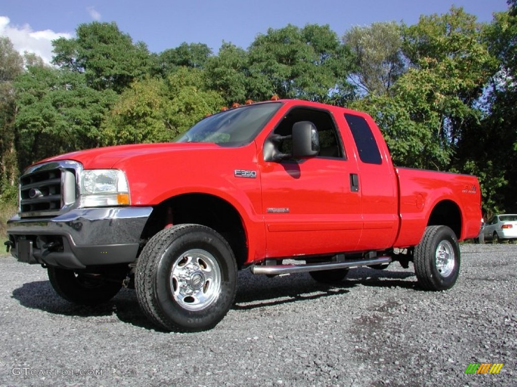 Red 2003 Ford F350 Super Duty Lariat SuperCab 4x4 Exterior Photo #71149833