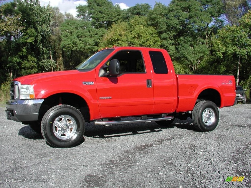 Red 2003 Ford F350 Super Duty Lariat SuperCab 4x4 Exterior Photo #71149839