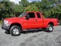 2003 Red Ford F350 Super Duty Lariat SuperCab 4x4  photo #2