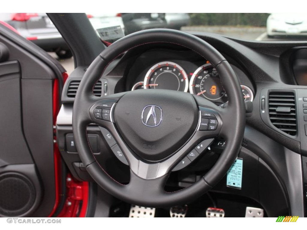 2012 Acura TSX Special Edition Sedan Ebony Steering Wheel Photo #71149914