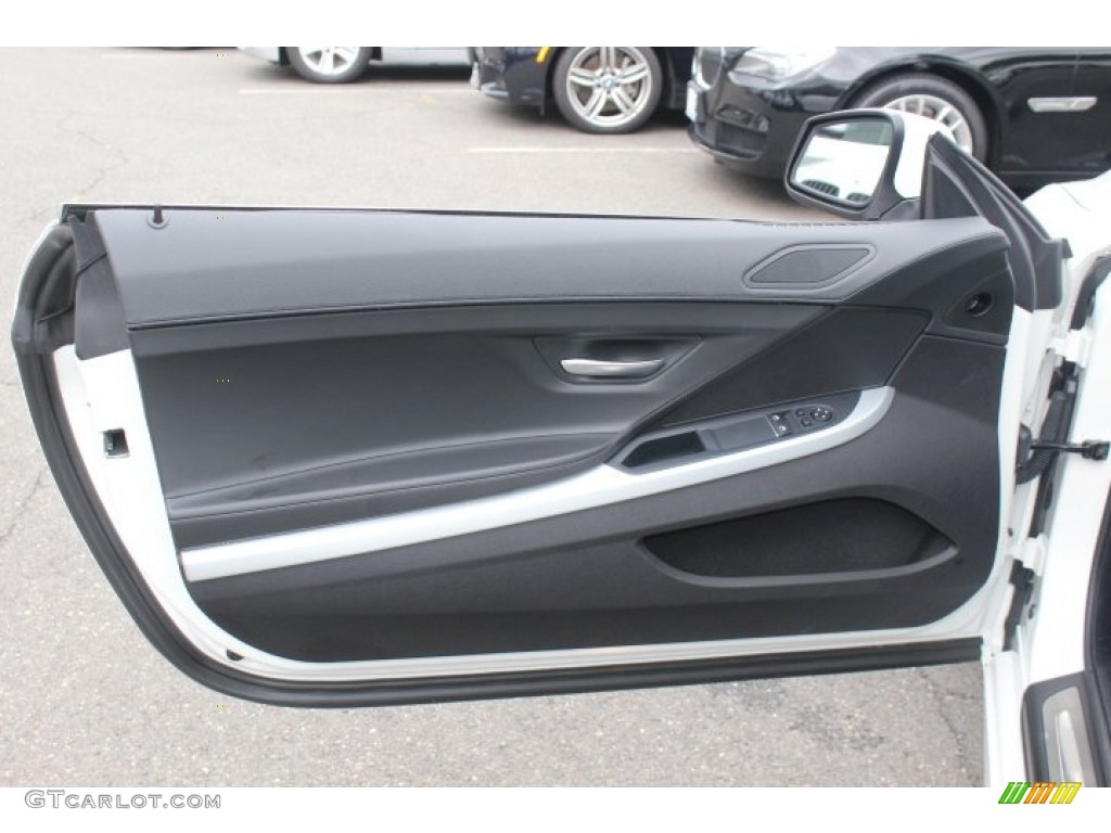 2012 BMW 6 Series 650i Coupe Black Nappa Leather Door Panel Photo #71151834