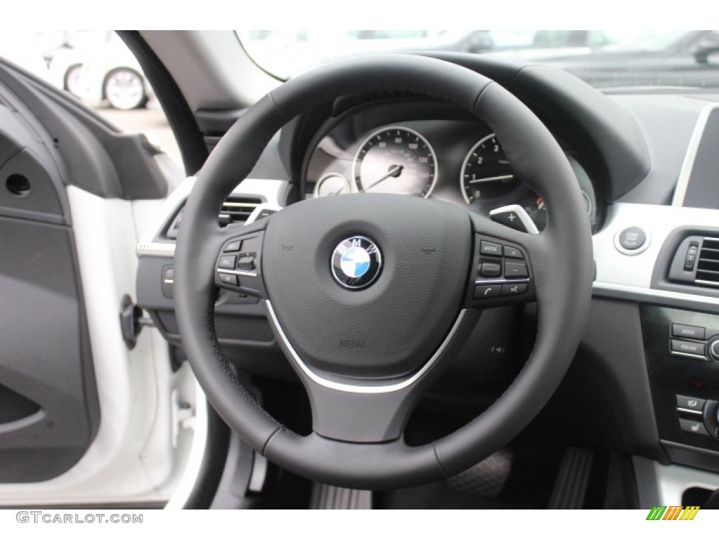 2012 BMW 6 Series 650i Coupe Black Nappa Leather Steering Wheel Photo #71151891