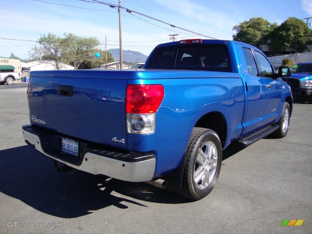 2008 Tundra Limited Double Cab 4x4 - Blue Streak Metallic / Beige photo #7