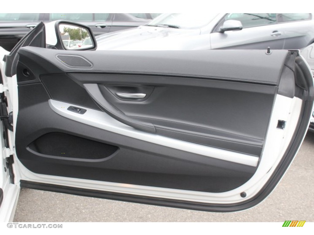 2012 BMW 6 Series 650i Coupe Black Nappa Leather Door Panel Photo #71151948