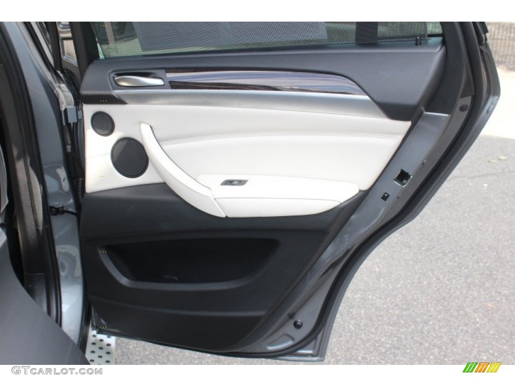 2013 BMW X6 xDrive50i Ivory White/Black Door Panel Photo #71152794