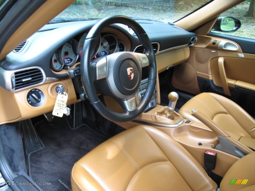 2007 911 Turbo Coupe - Black / Natural Leather Brown photo #17