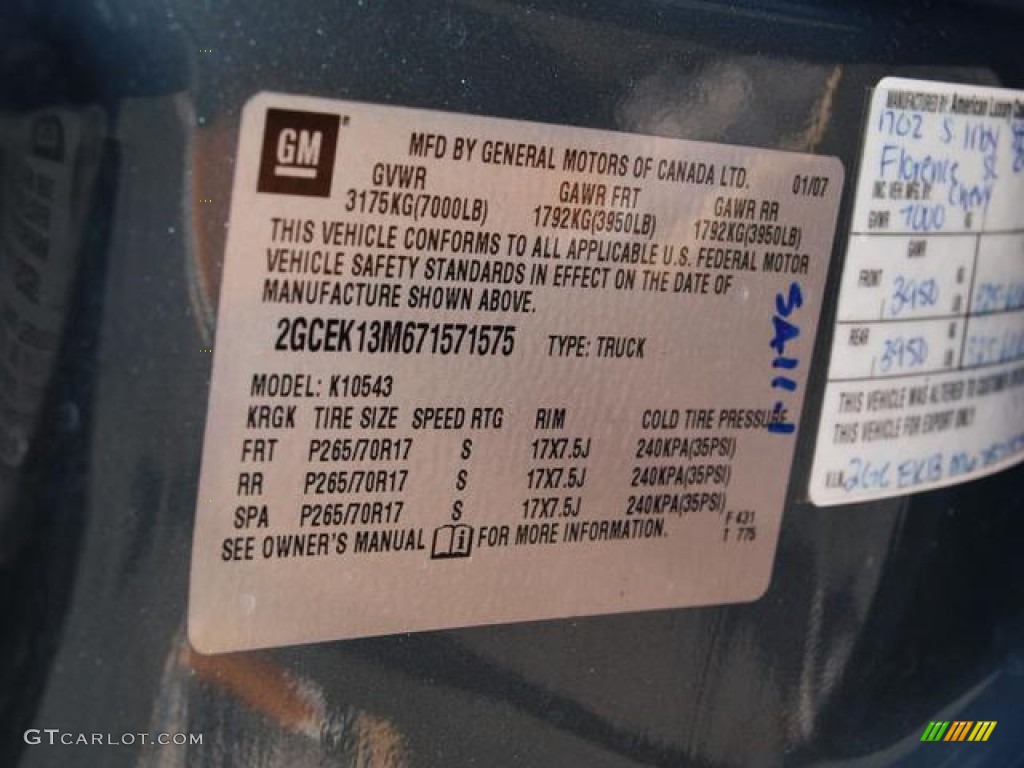 2007 Silverado 1500 LT Crew Cab 4x4 - Blue Granite Metallic / Ebony Black photo #17