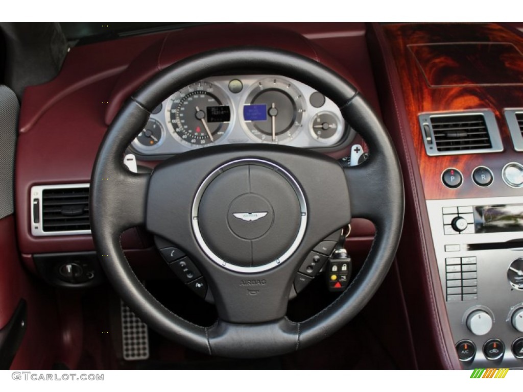 2006 Aston Martin DB9 Volante Iron Ore Red Steering Wheel Photo #71160711