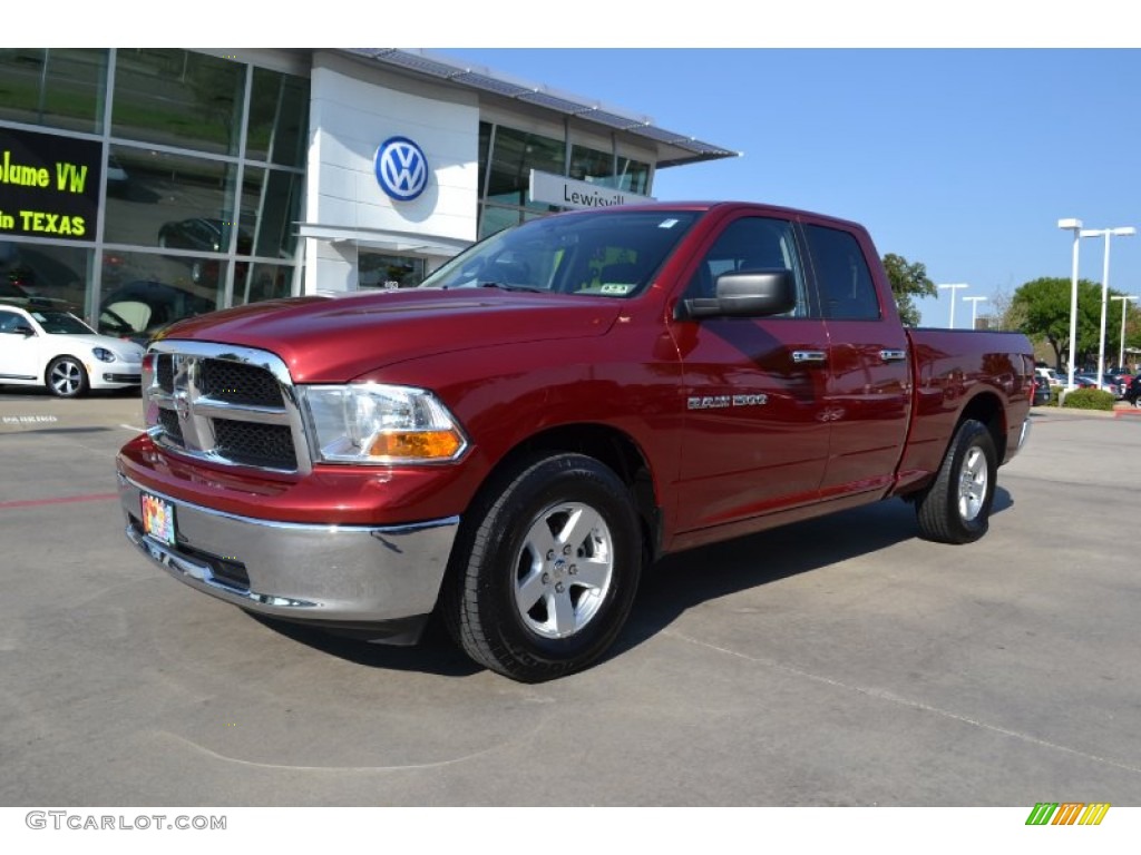 2012 Ram 1500 SLT Quad Cab - Deep Cherry Red Crystal Pearl / Dark Slate Gray/Medium Graystone photo #1