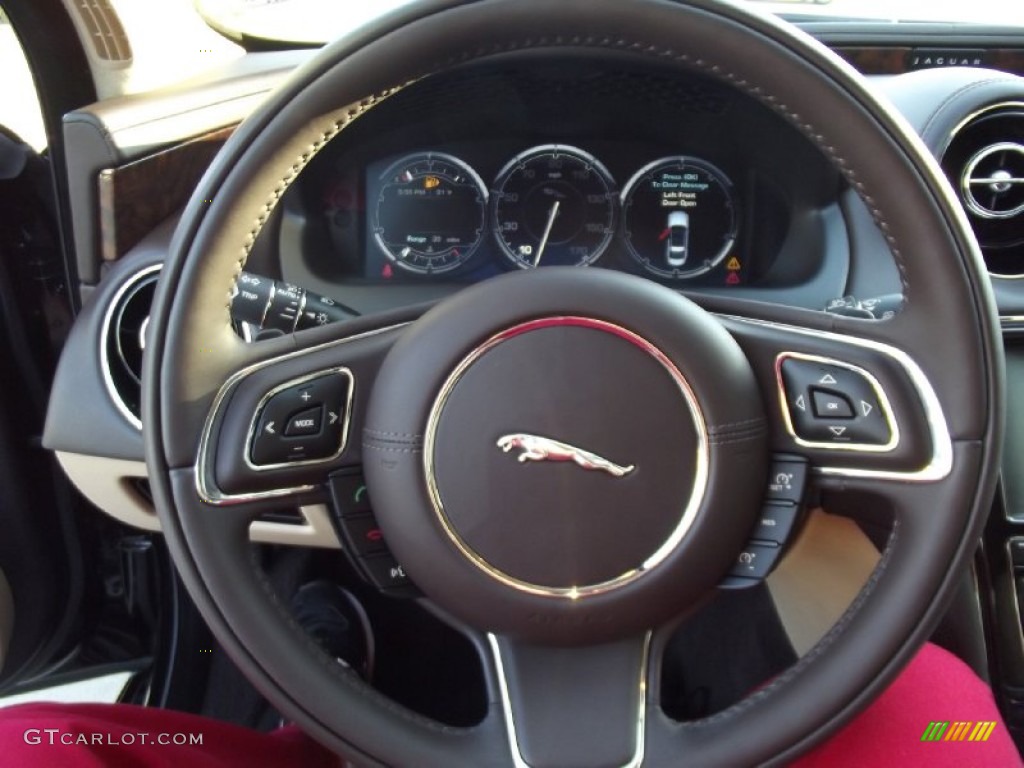 2011 Jaguar XJ XJL Cashew/Truffle Steering Wheel Photo #71172126