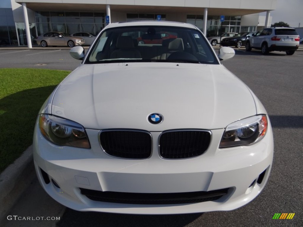 2013 1 Series 128i Coupe - Alpine White / Taupe photo #3