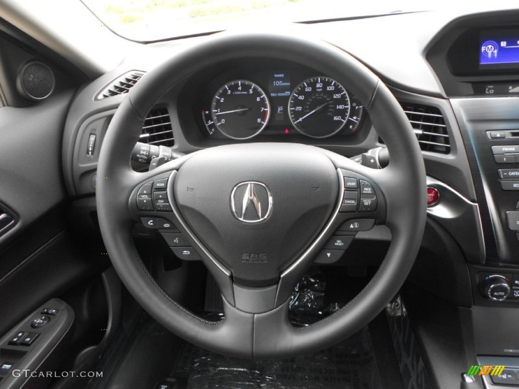 2013 Acura ILX 2.4L Ebony Steering Wheel Photo #71176830