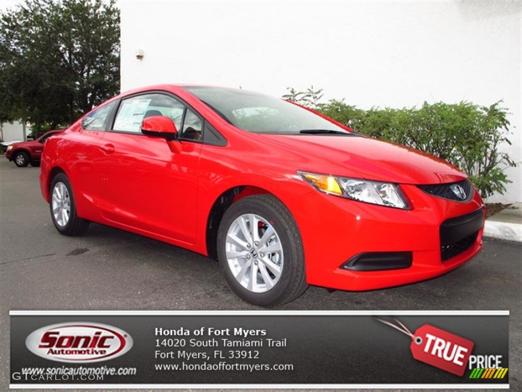 2012 Civic EX Coupe - Rallye Red / Gray photo #1