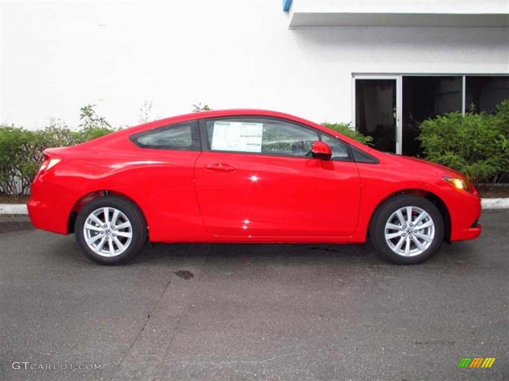 2012 Civic EX Coupe - Rallye Red / Gray photo #2