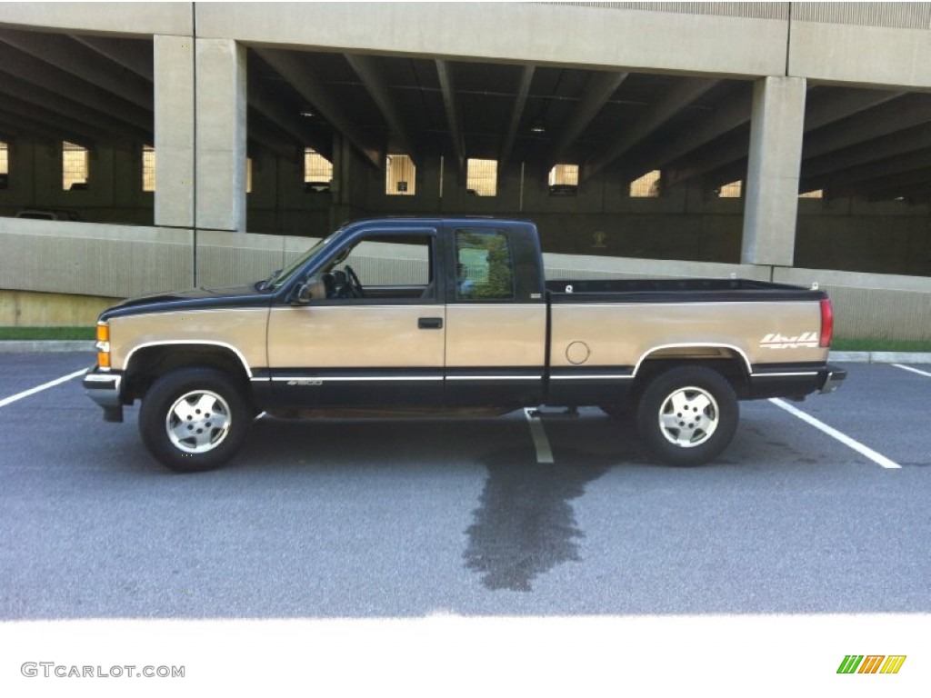 1995 C/K K1500 Extended Cab 4x4 - Black / Beige photo #4