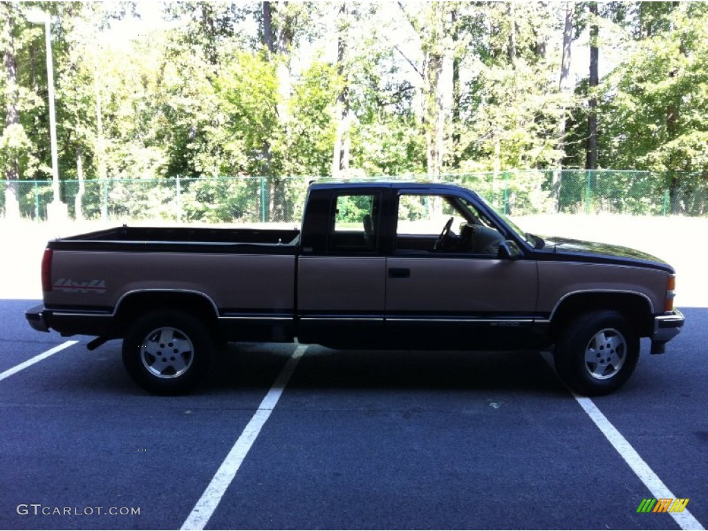 1995 C/K K1500 Extended Cab 4x4 - Black / Beige photo #8