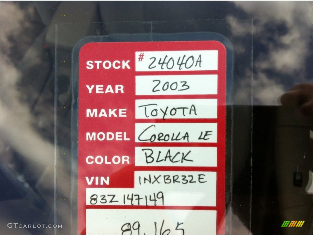 2003 Corolla LE - Black Sand Pearl / Light Gray photo #4