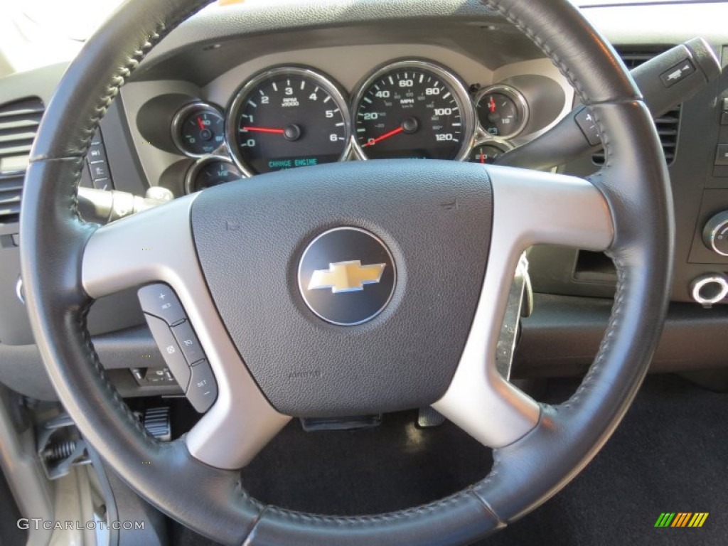 2009 Chevrolet Silverado 2500HD LT Extended Cab Ebony Steering Wheel Photo #71187046