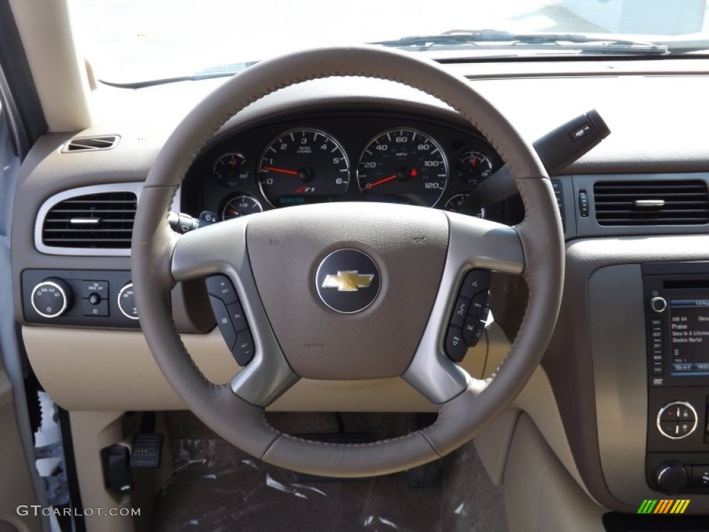 2013 Chevrolet Suburban LT 4x4 Light Cashmere/Dark Cashmere Steering Wheel Photo #71188729