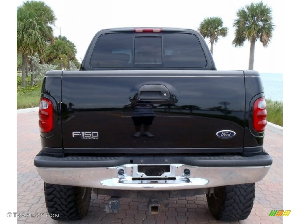 2002 F150 Lariat SuperCrew 4x4 - Black / Medium Graphite photo #5