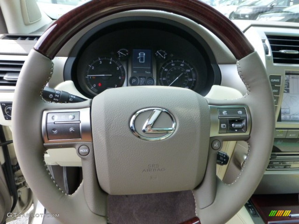 2013 Lexus GX 460 Ecru/Auburn Bubinga Steering Wheel Photo #71191396