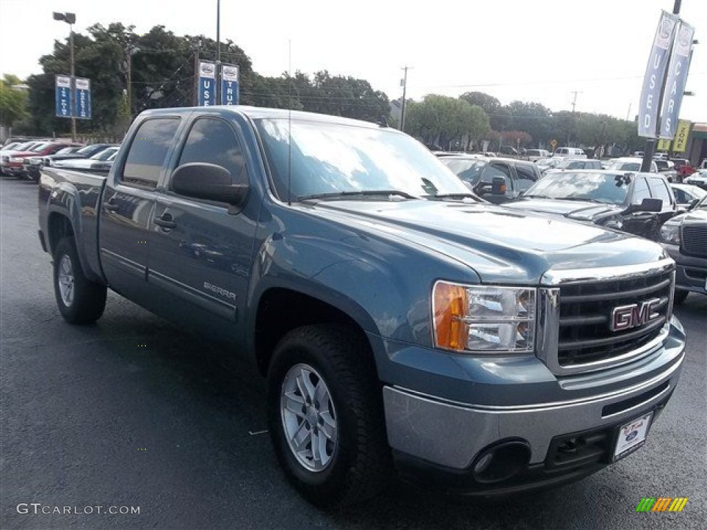 2010 Sierra 1500 SLE Crew Cab 4x4 - Stealth Gray Metallic / Dark Titanium/Light Titanium photo #1